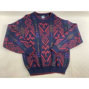 Atlantic Traders Sweater, Men's Size Large, Blue Maroon Vintage, Pullover